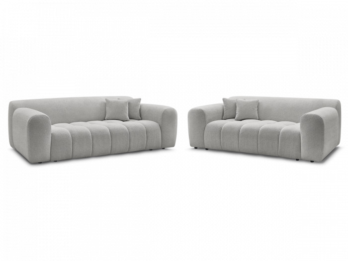 Ensemble canapé droit fixe 3 + 2 places MELISSE tissu chiné