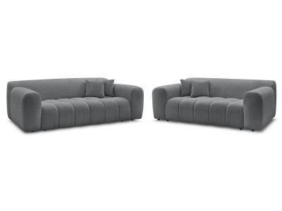 Ensemble canapé droit fixe 3 + 2 places MELISSE tissu chiné