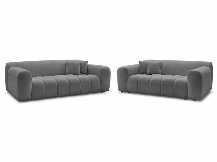 Ensemble canapé droit fixe 3 + 2 places MELISSE tissu chiné