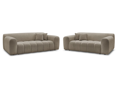 Ensemble canapé droit fixe 3 + 2 places MELISSE tissu chiné