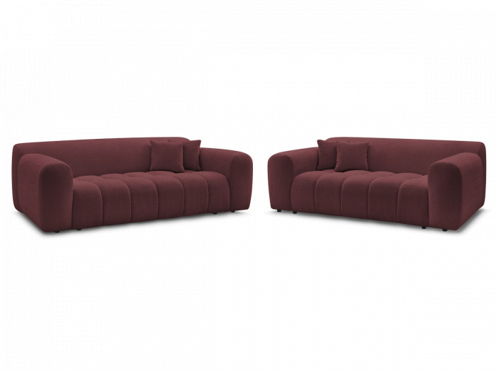 Ensemble canapé droit fixe 3 + 2 places MELISSE tissu chiné