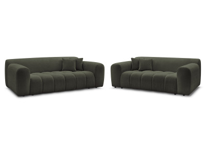 Ensemble canapé droit fixe 3 + 2 places MELISSE tissu chiné
