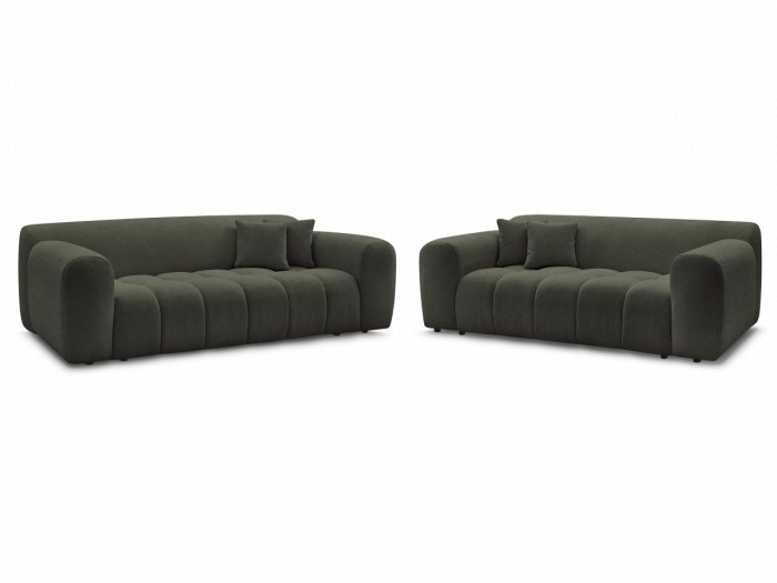 Ensemble canapé droit fixe 3 + 2 places MELISSE tissu chiné