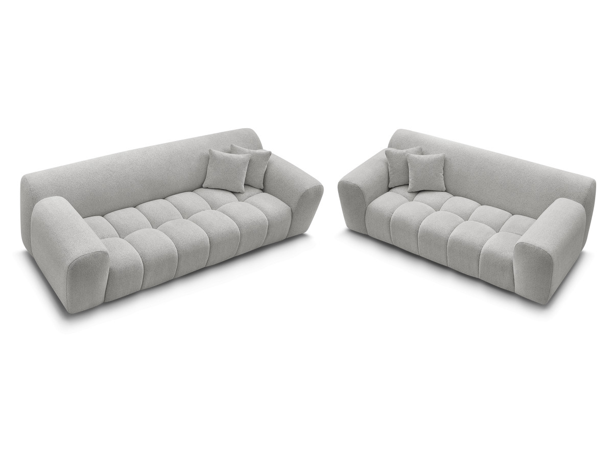 Ensemble canapé droit 3 + 2 places MELISSE chiné gris clair — vue 5