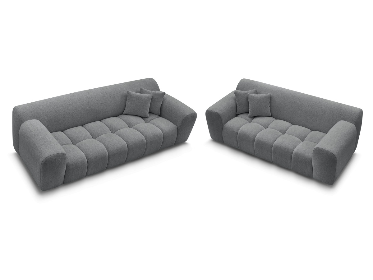 Ensemble canapé droit 3 + 2 places MELISSE chiné gris foncé — vue 5