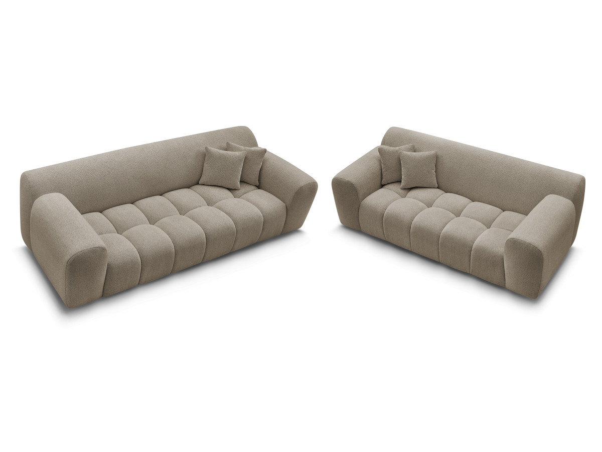 Ensemble canapé droit 3 + 2 places MELISSE chiné taupe — vue 5