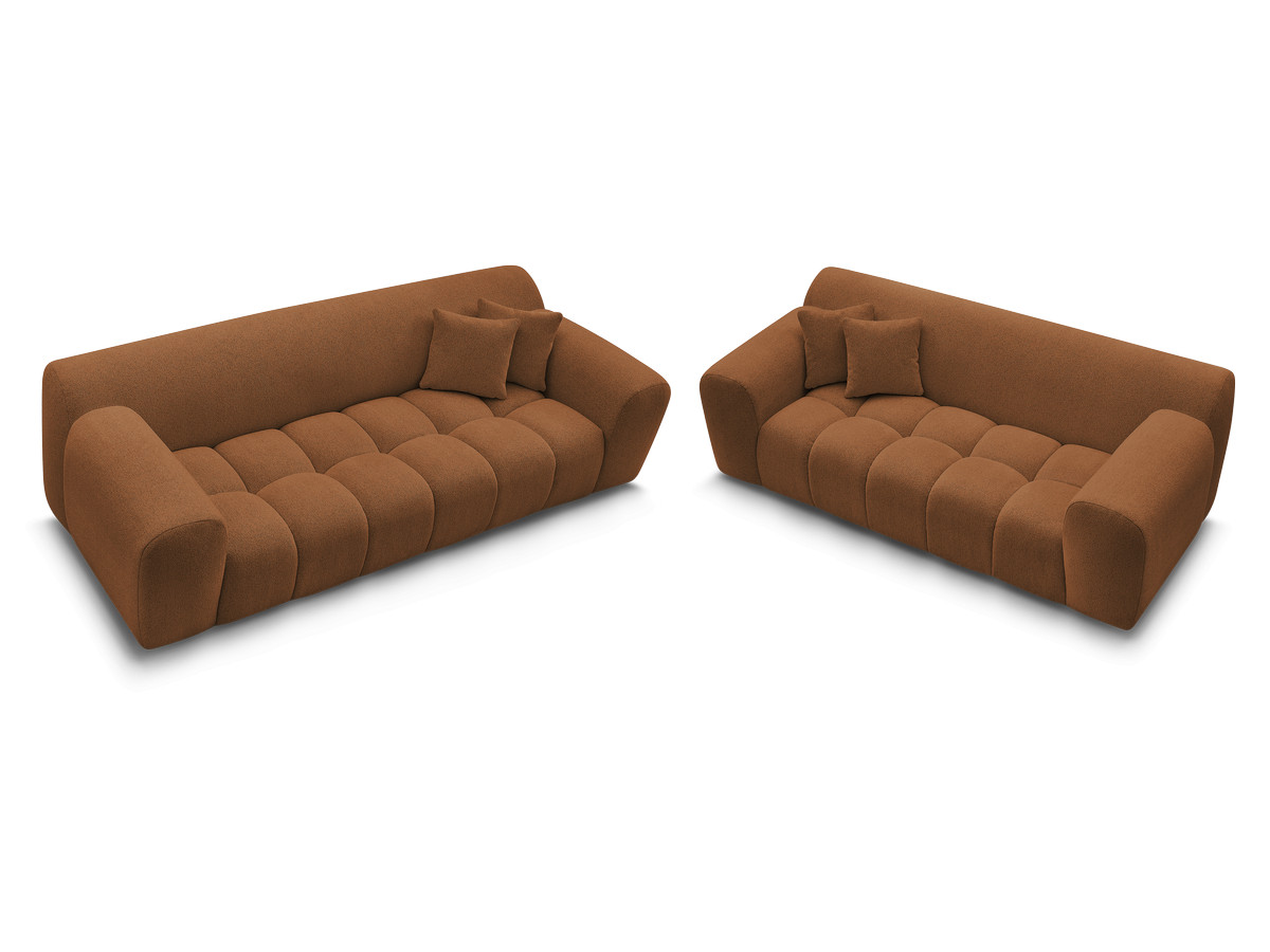 Ensemble canapé droit 3 + 2 places MELISSE chiné orange — vue 5