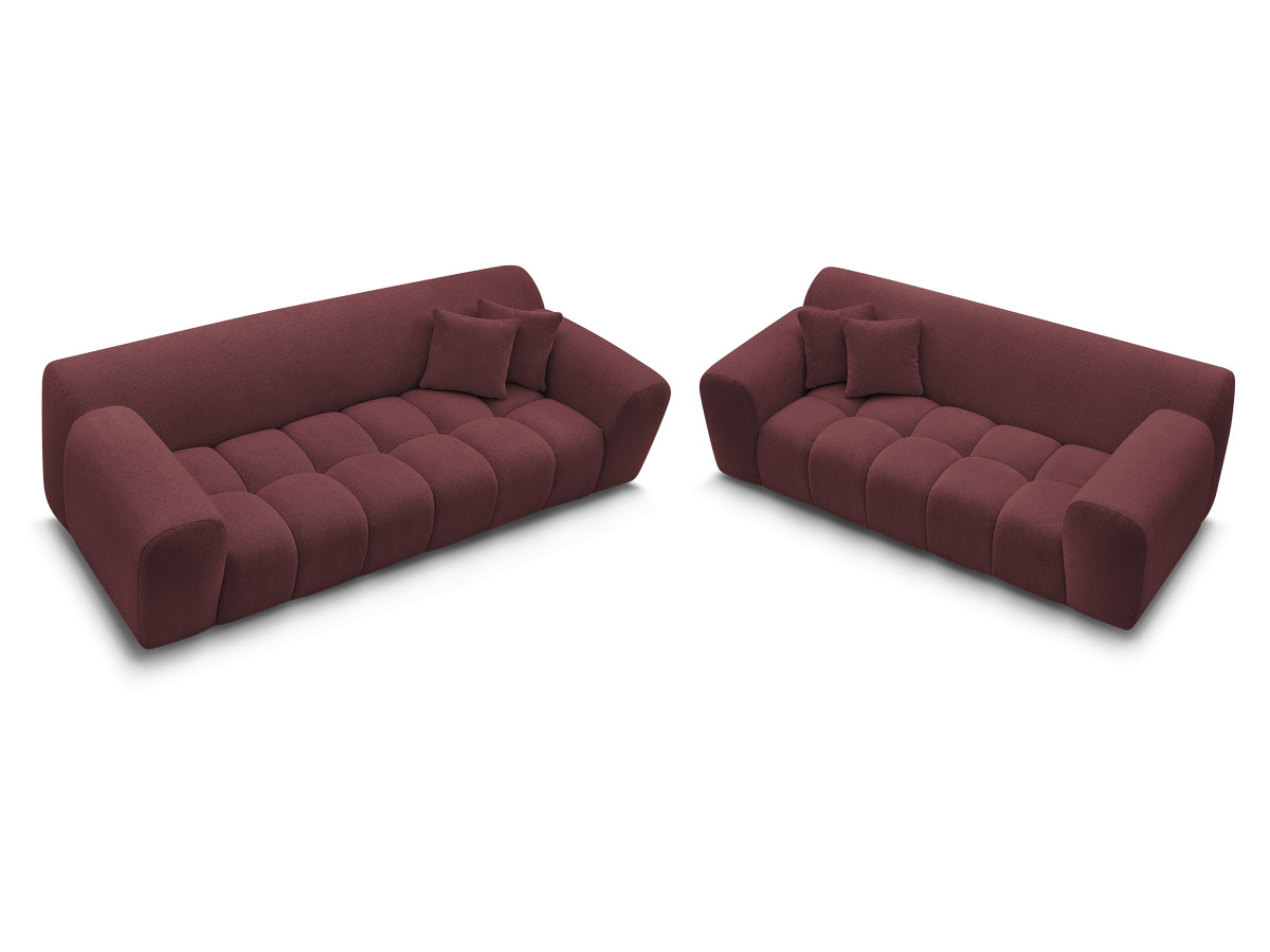 Ensemble canapé droit 3 + 2 places MELISSE chiné rouge — vue 5