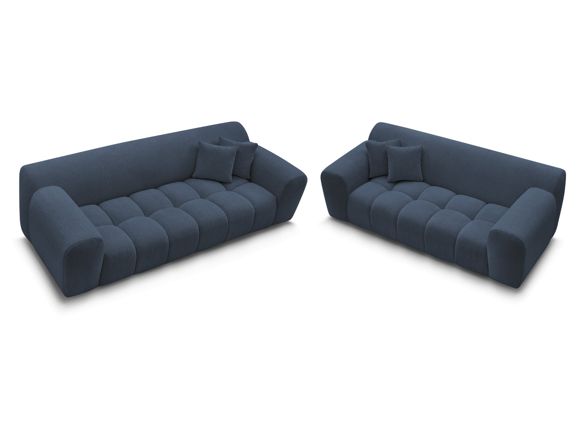 Ensemble canapé droit 3 + 2 places MELISSE chiné bleu — vue 5