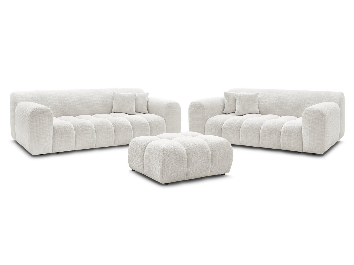 Canapé droit fixe 3 places MELISSE tissu chiné