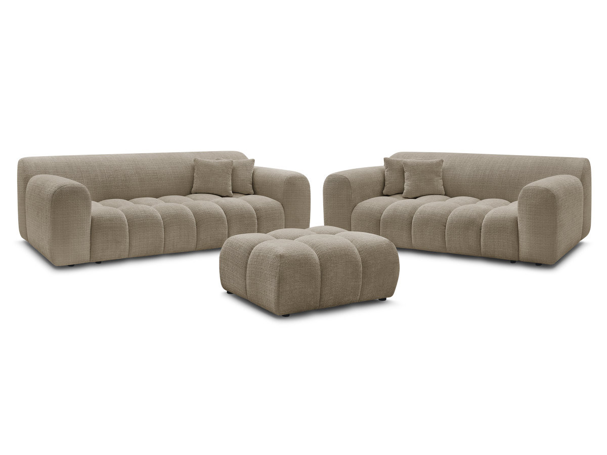 Canapé droit fixe 3 places MELISSE tissu chiné