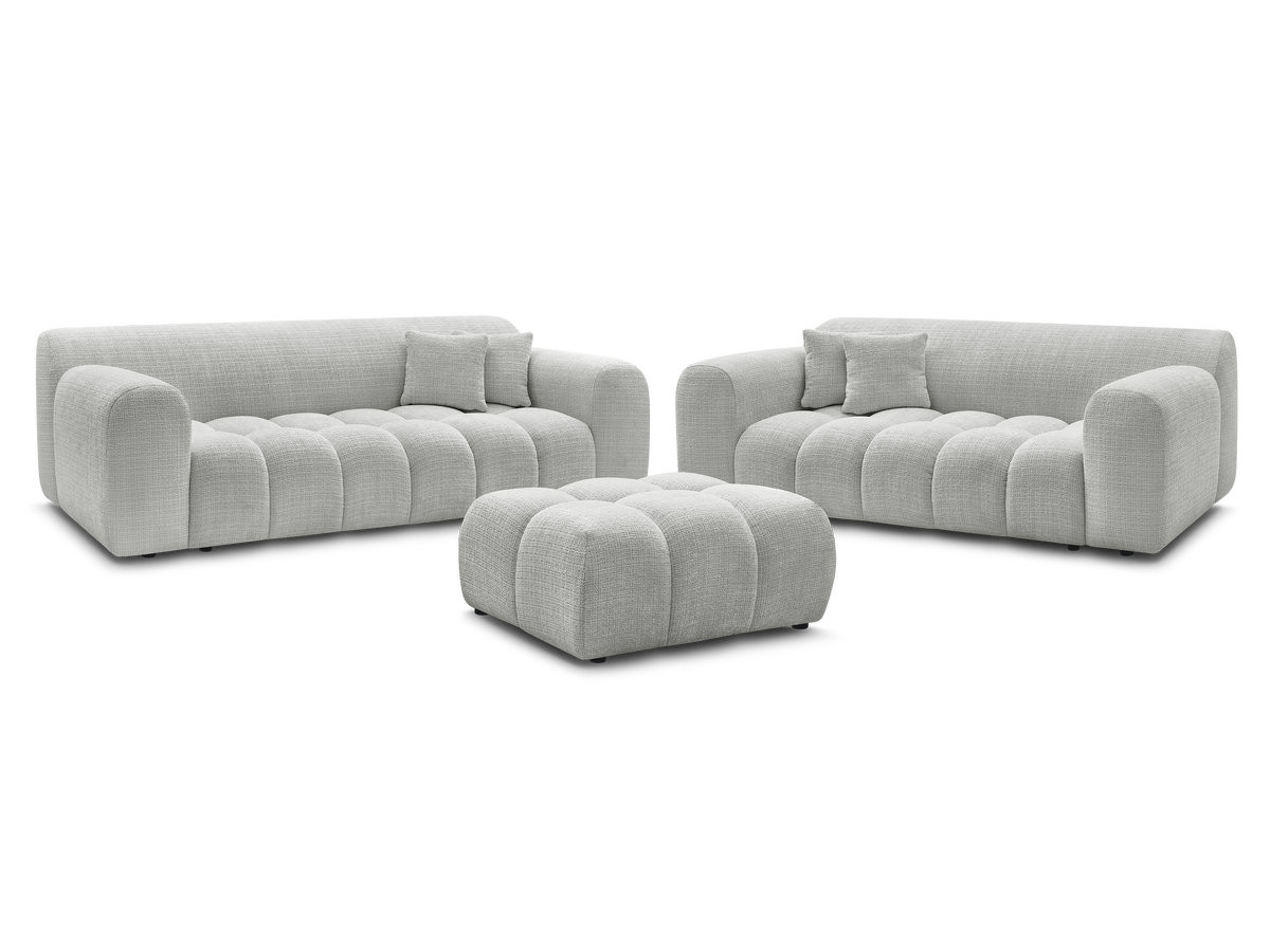 Canapé droit fixe 3 places MELISSE tissu chiné