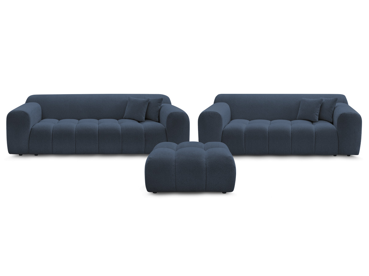 MELISSE vaste 3+2 zits bankstel in gemêleerde stof met voetenbank