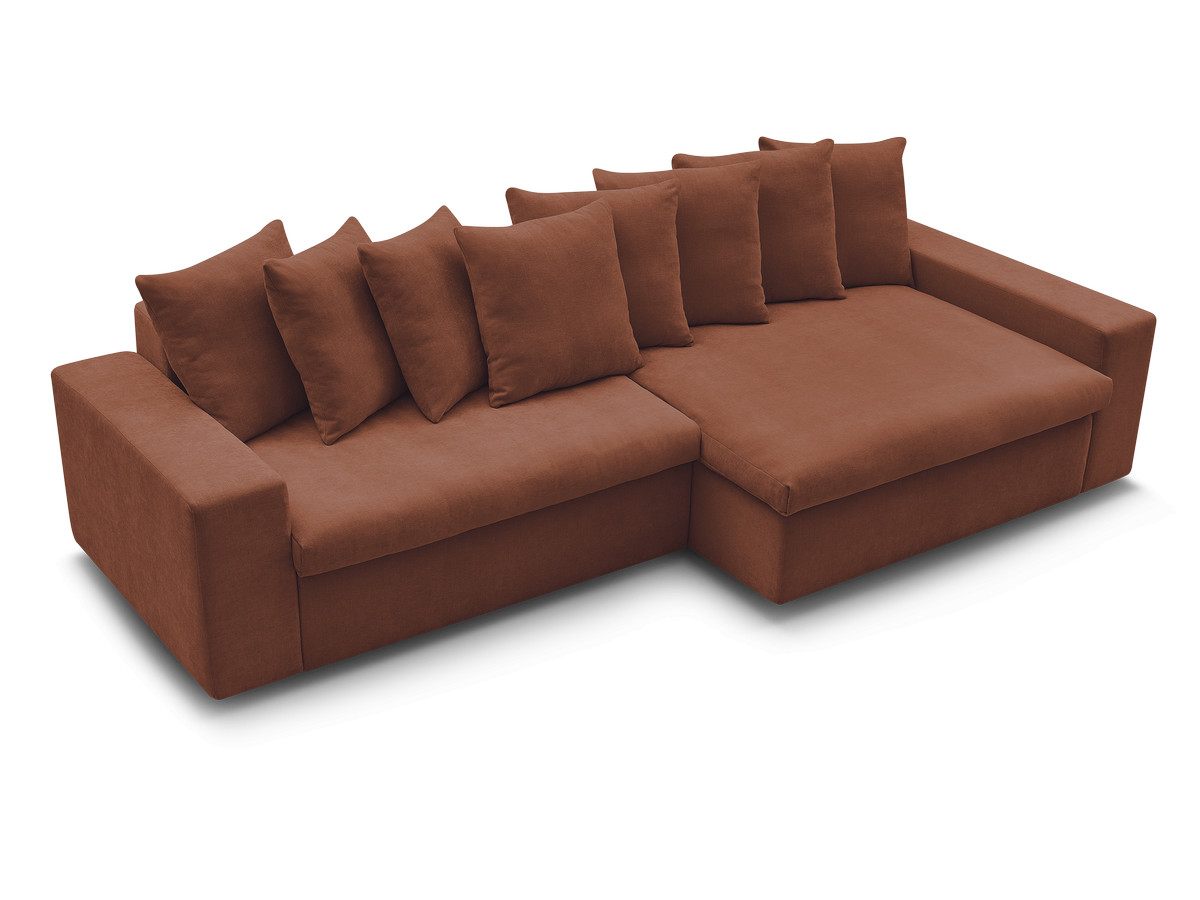 Canapé d'angle fixe ENORE tissu lisse