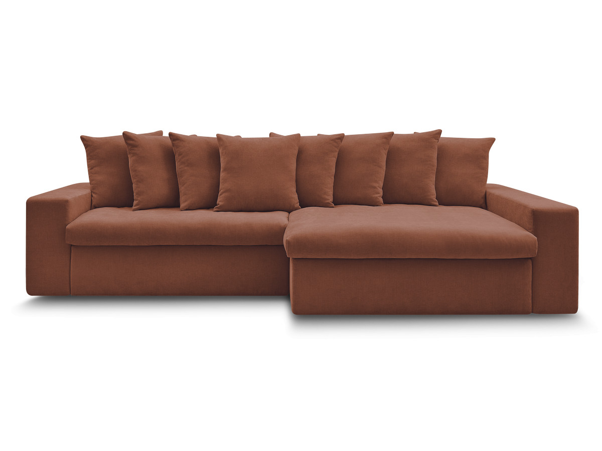 Canapé d'angle fixe ENORE tissu lisse