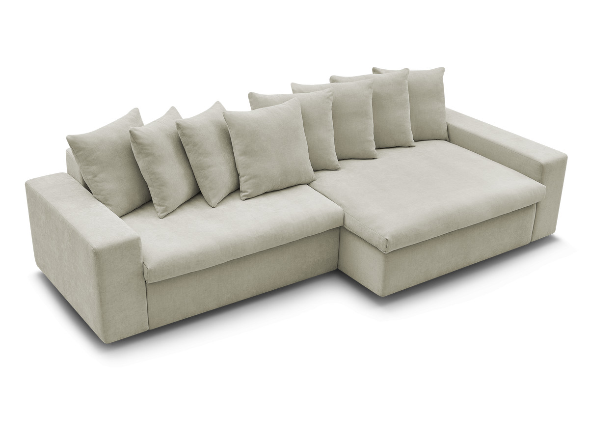 Canapé d'angle fixe ENORE tissu lisse