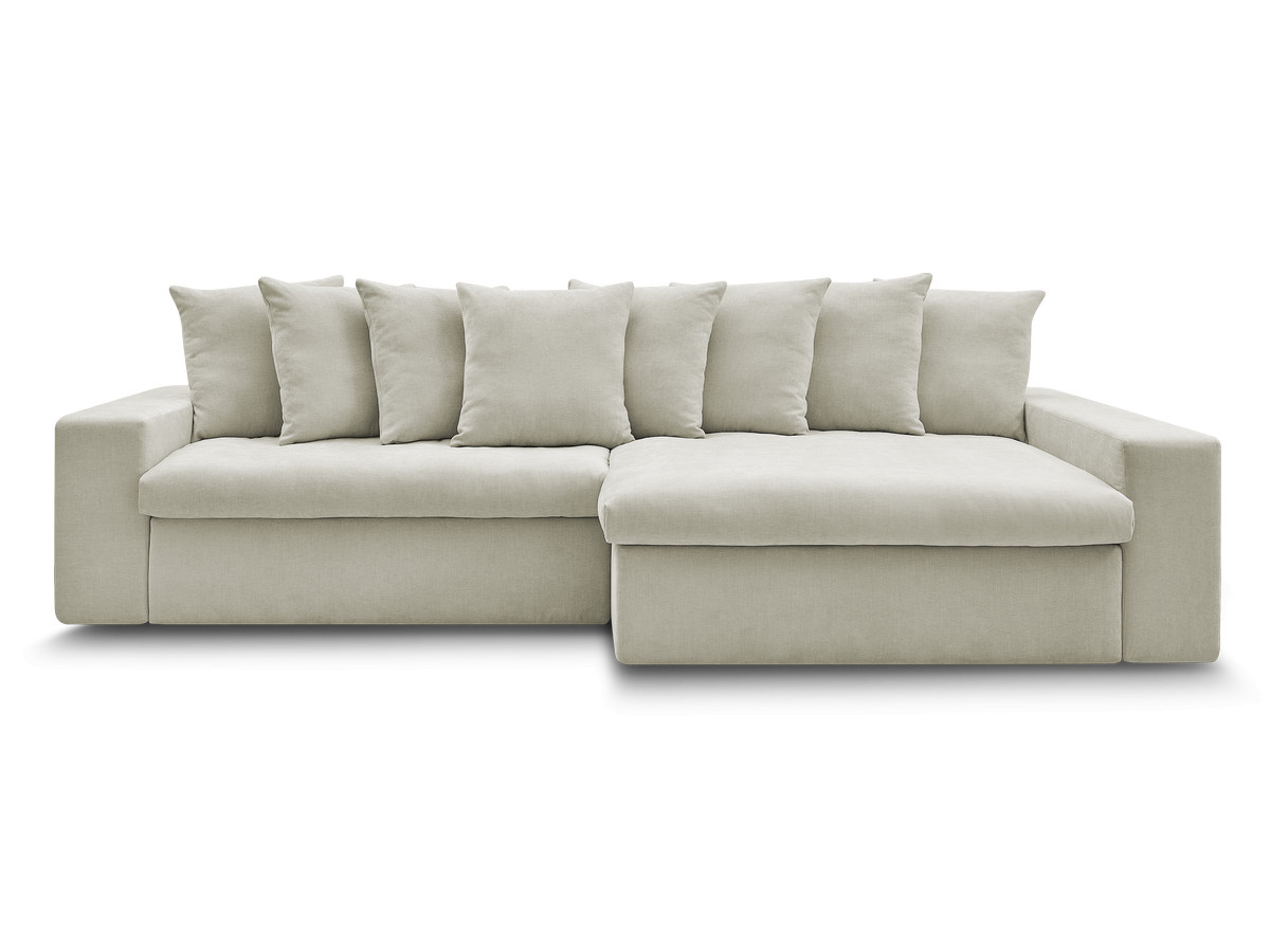 Canapé d'angle fixe ENORE tissu lisse