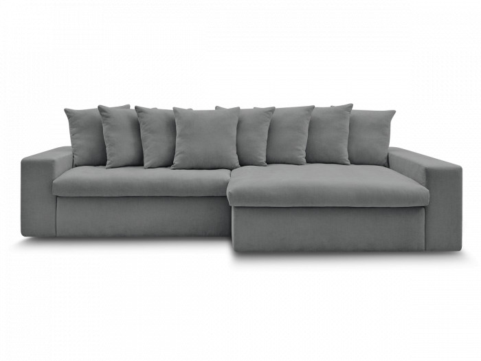 Canapé d'angle fixe ENORE tissu lisse