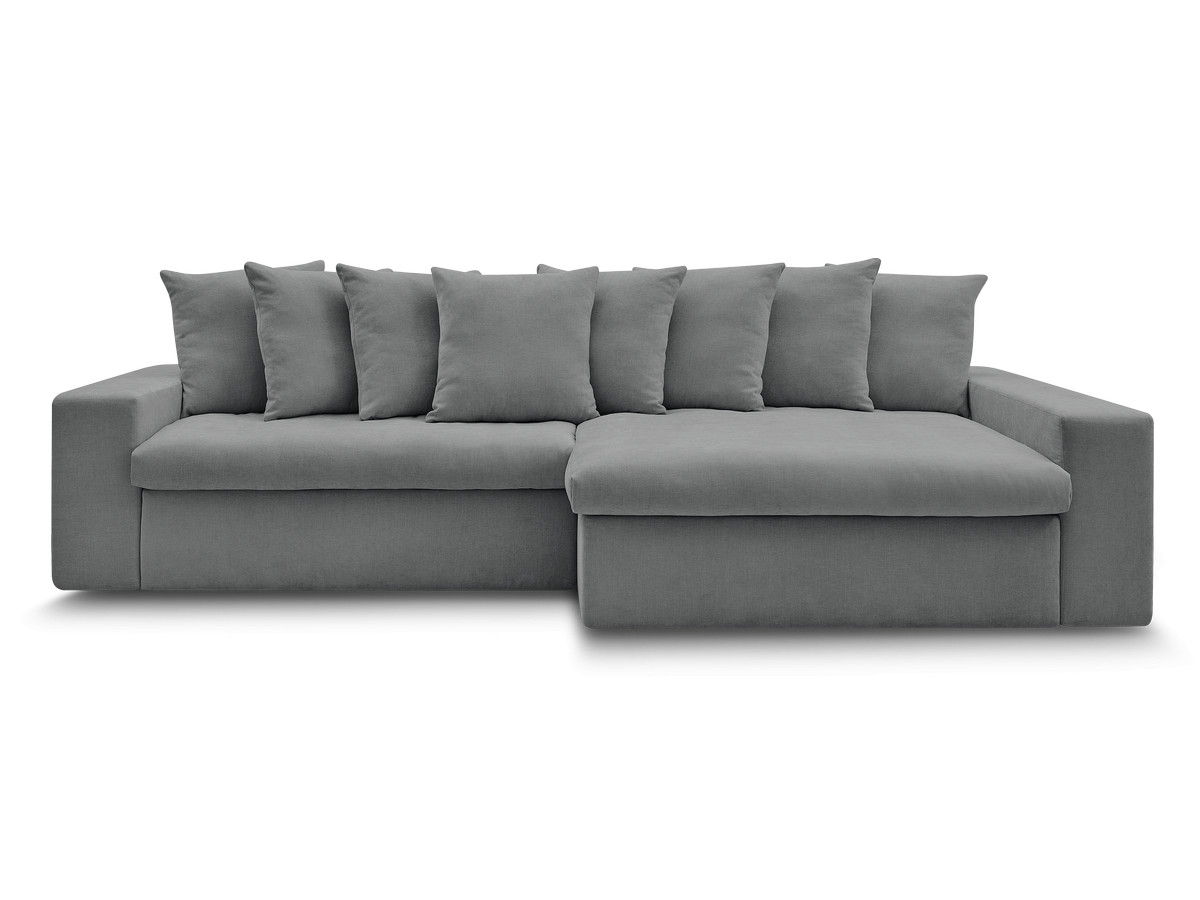 Canapé d'angle fixe ENORE tissu lisse