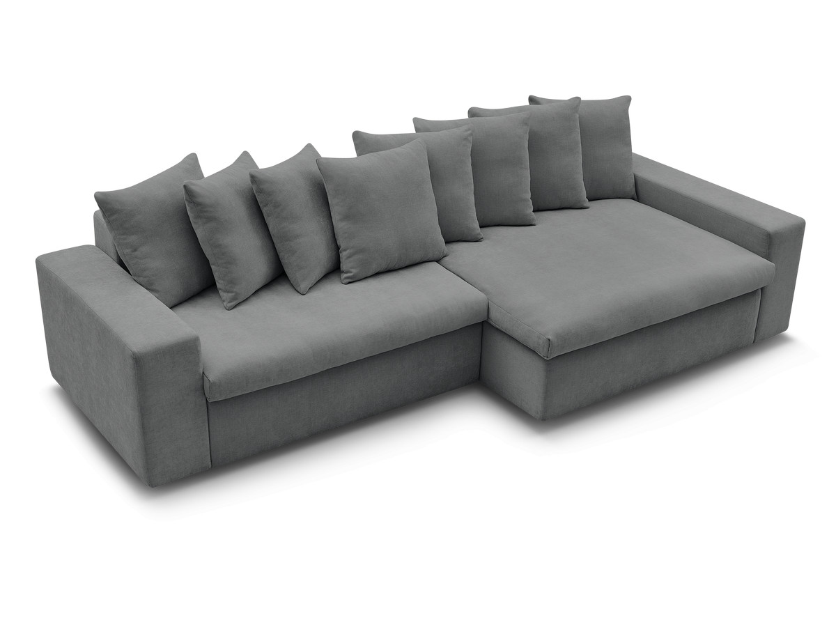 Canapé d'angle fixe ENORE tissu lisse