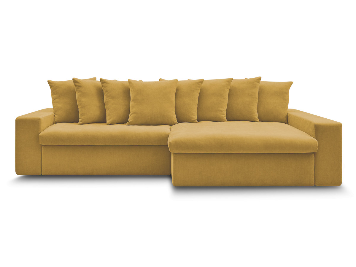 Canapé d'angle fixe ENORE tissu lisse