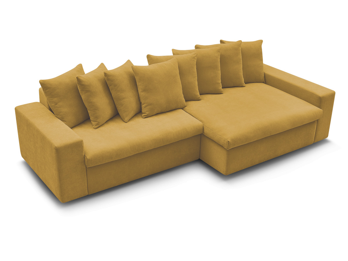 Canapé d'angle fixe ENORE tissu lisse