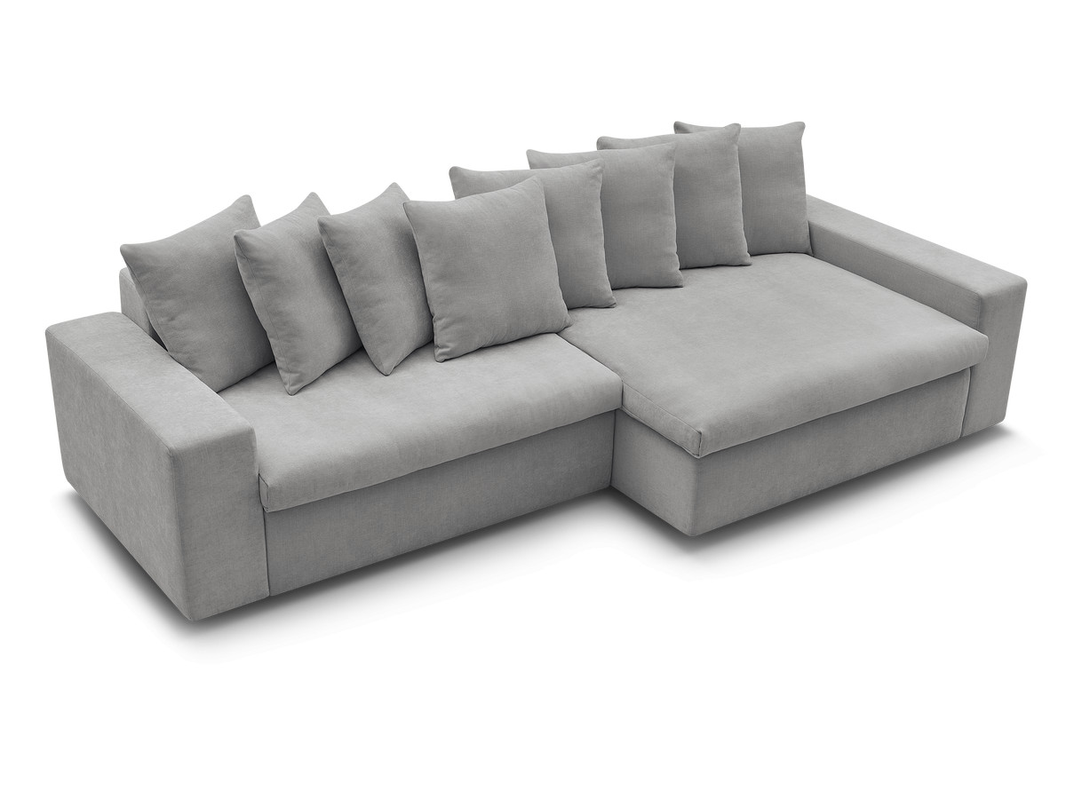 Canapé d'angle fixe ENORE tissu lisse