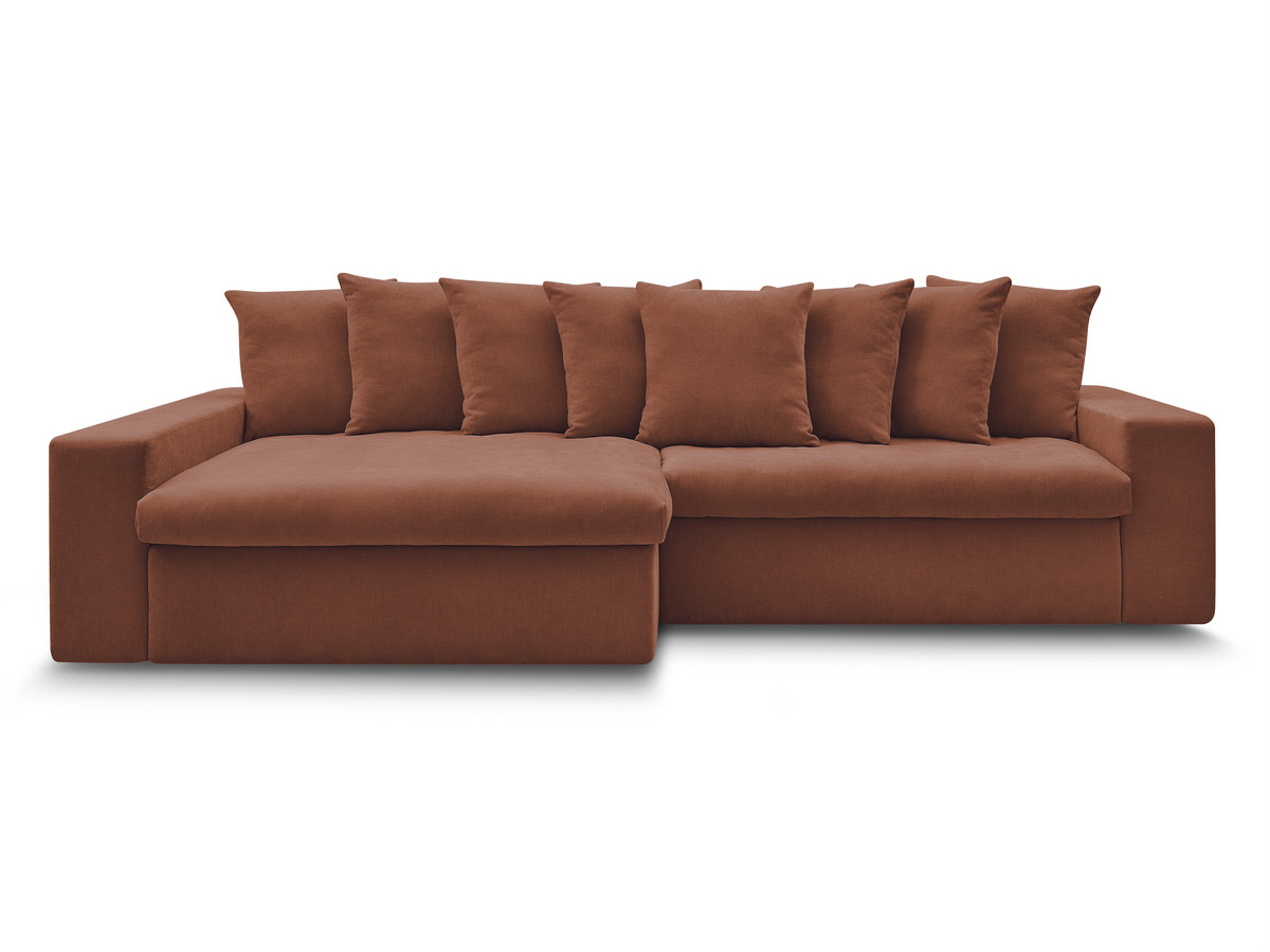 Canapé d'angle fixe ENORE tissu lisse