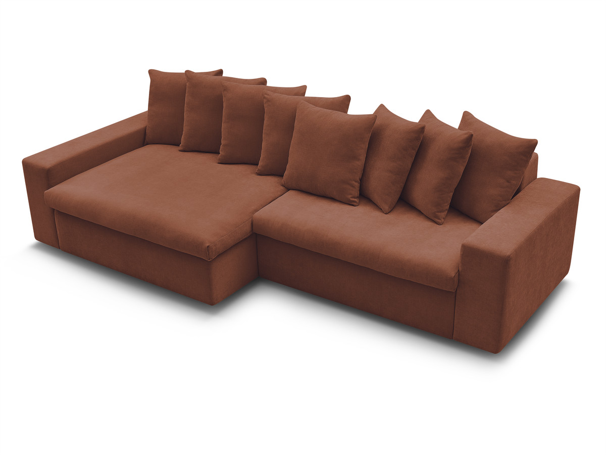 Canapé d'angle fixe ENORE tissu lisse