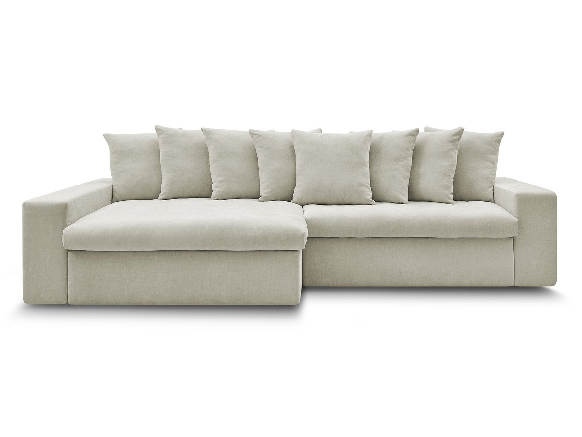 Canapé d'angle fixe ENORE tissu lisse
