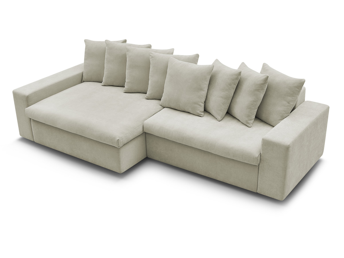 Canapé d'angle fixe ENORE tissu lisse