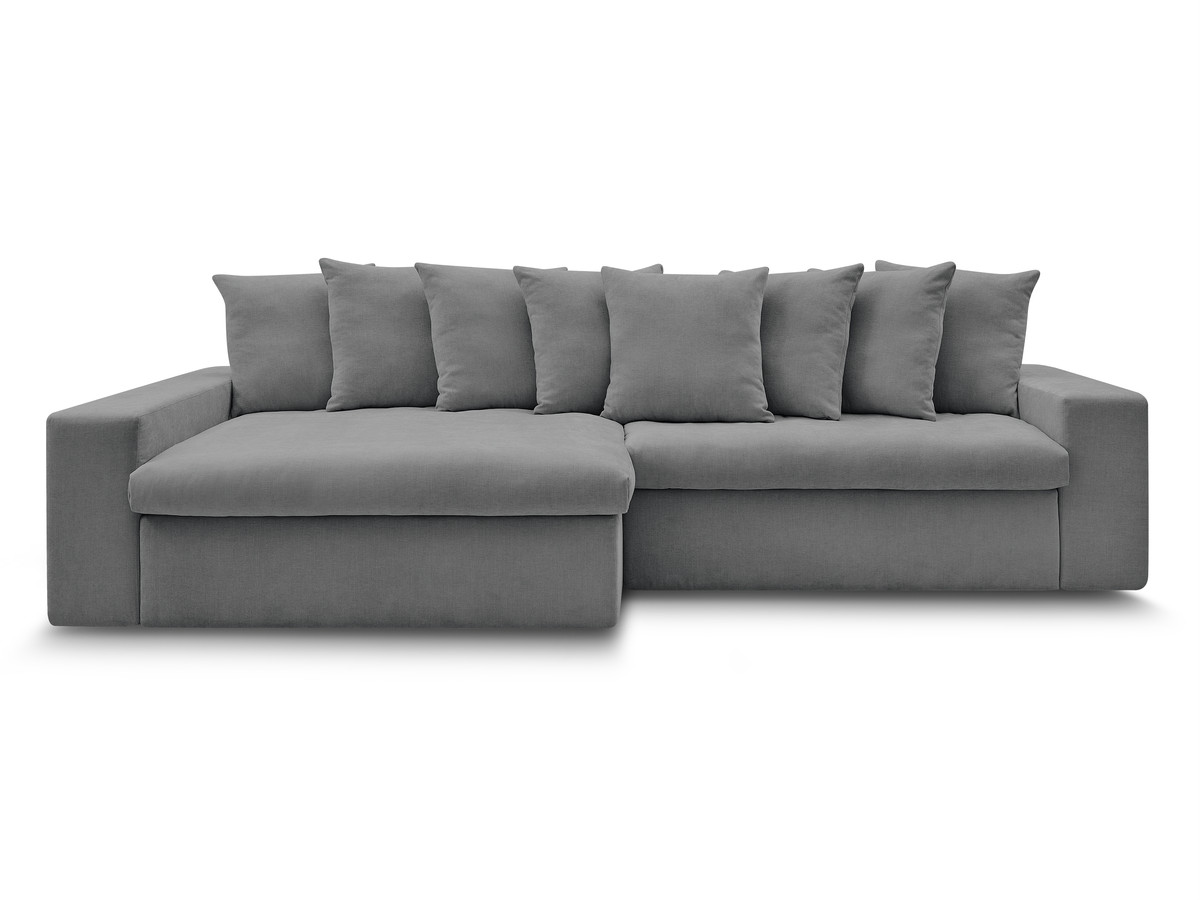 Canapé d'angle fixe ENORE tissu lisse