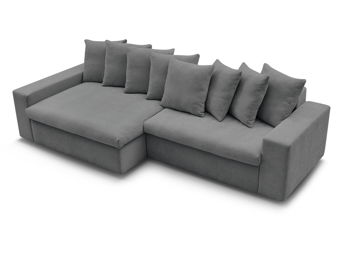 Canapé d'angle fixe ENORE tissu lisse