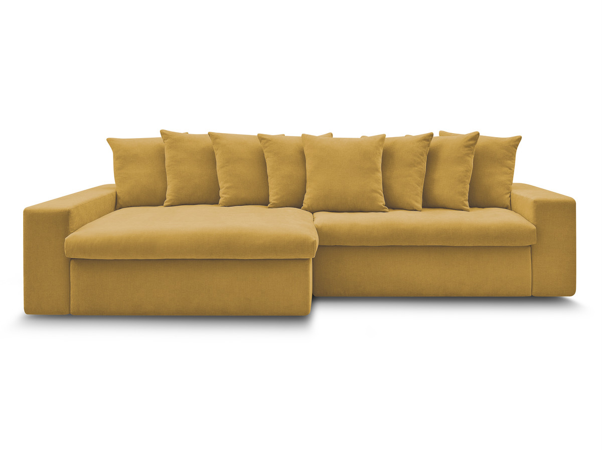 Canapé d'angle fixe ENORE tissu lisse