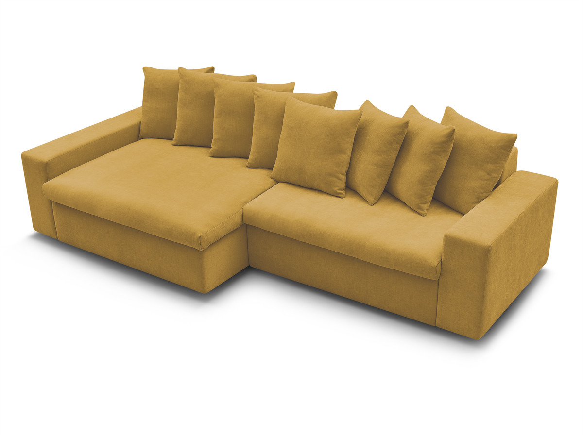 Canapé d'angle fixe ENORE tissu lisse