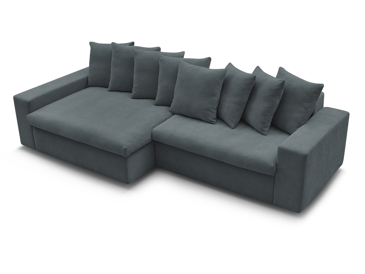 Canapé d'angle fixe ENORE tissu lisse