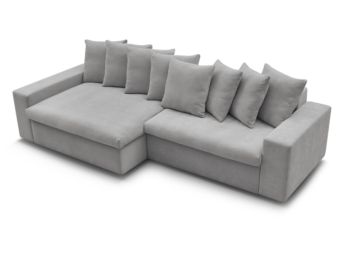 Canapé d'angle fixe ENORE tissu lisse