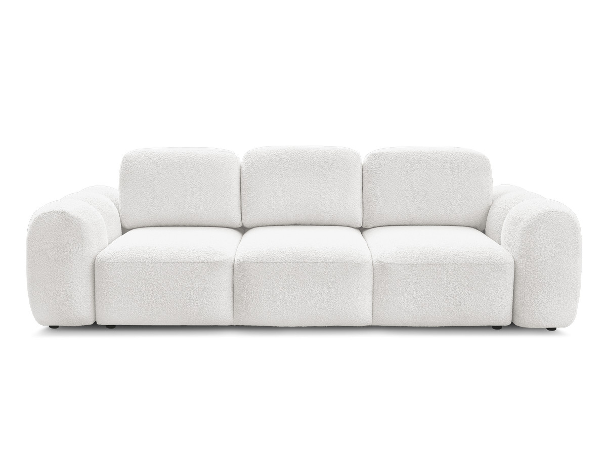 Canapé droit convertible coffre 3 places MONTAIGNE tissu bouclette