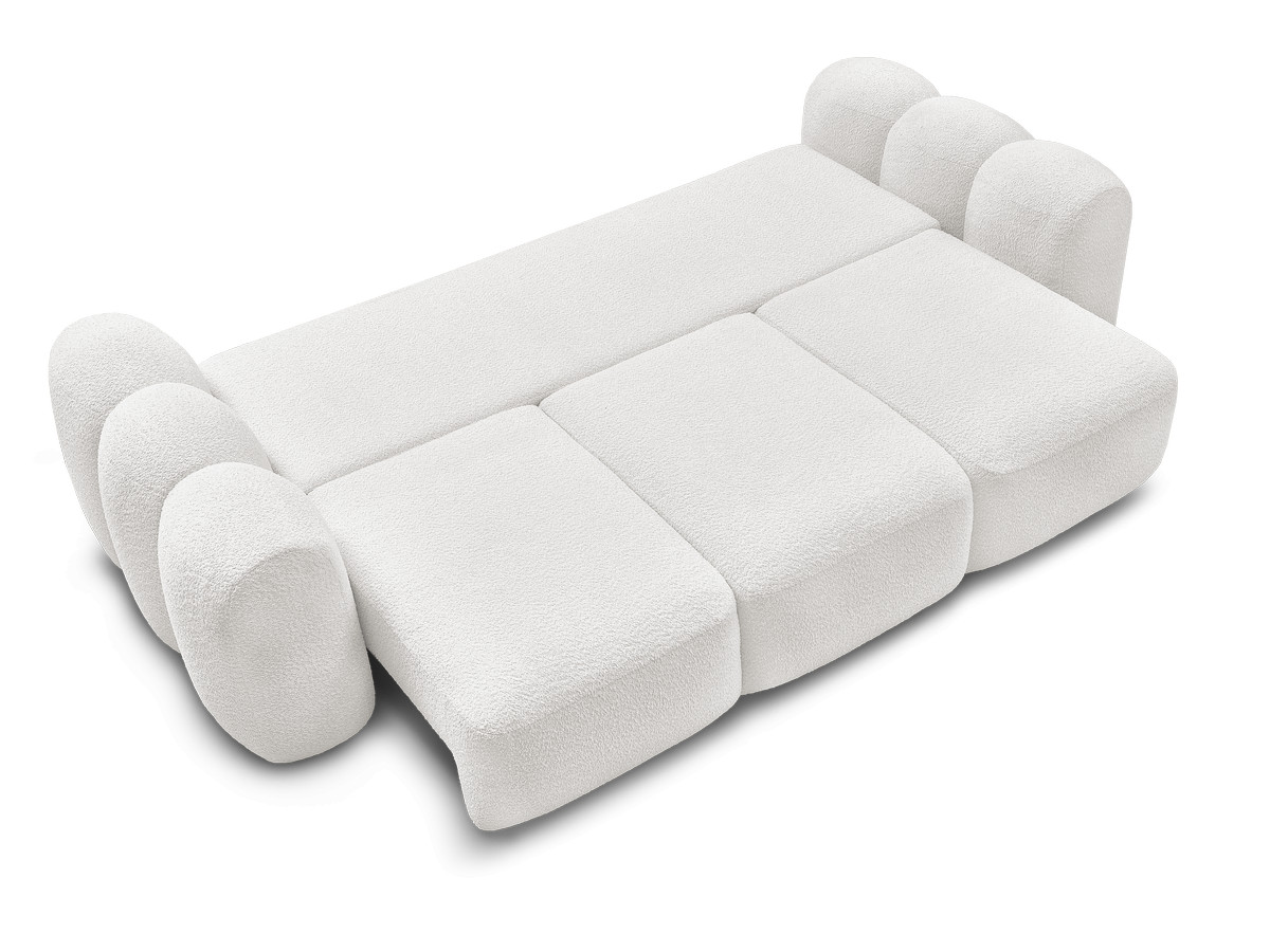 Canapé droit convertible coffre 3 places MONTAIGNE tissu bouclette