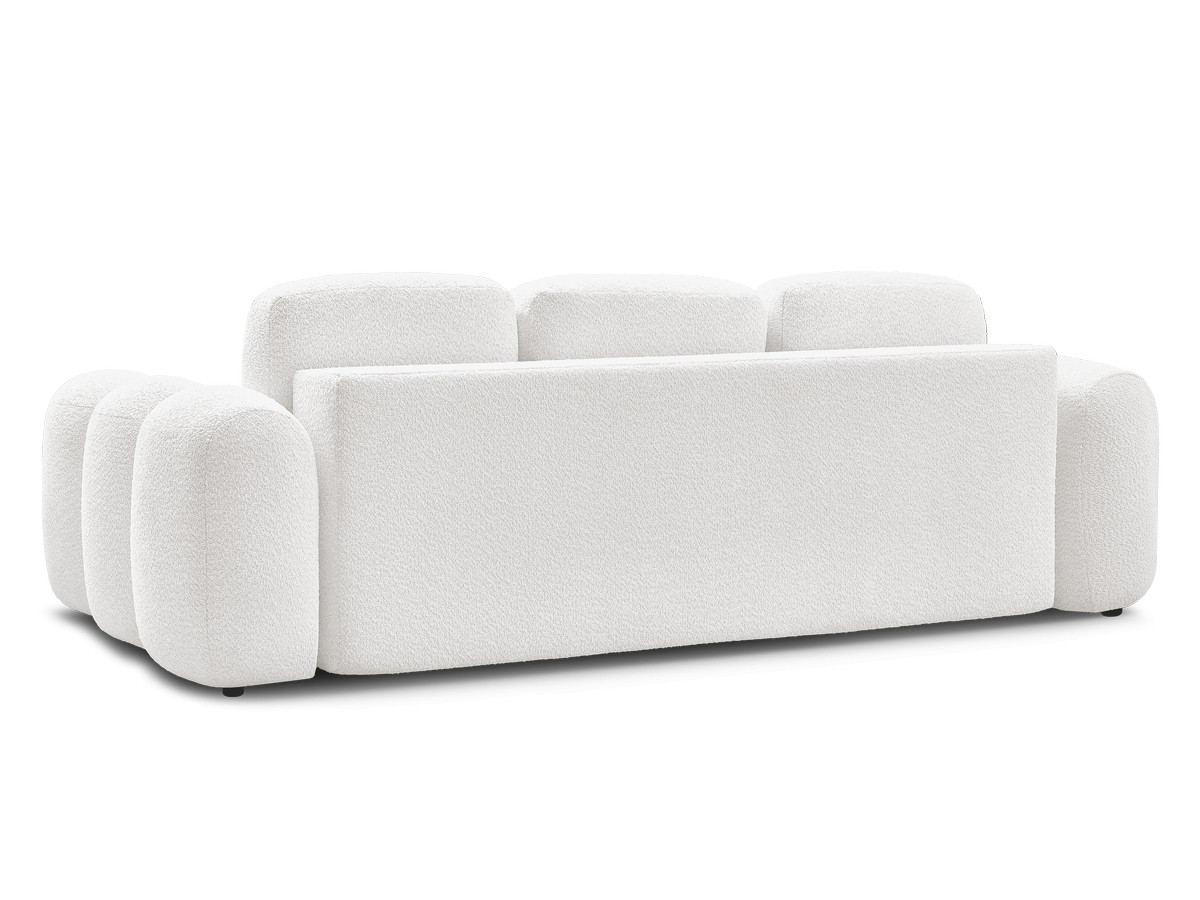 Canapé droit convertible coffre 3 places MONTAIGNE tissu bouclette