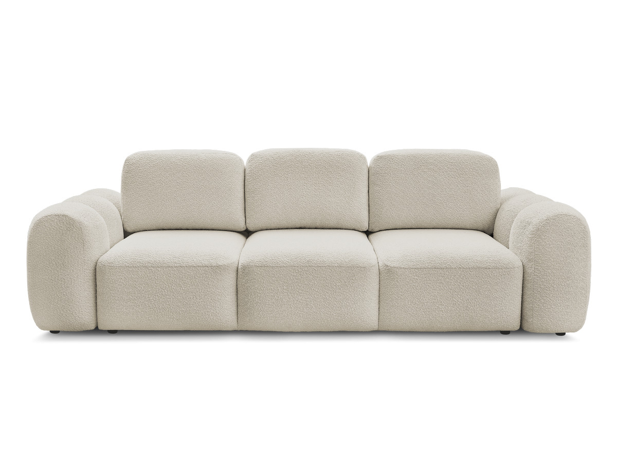 Canapé droit convertible coffre 3 places MONTAIGNE tissu bouclette