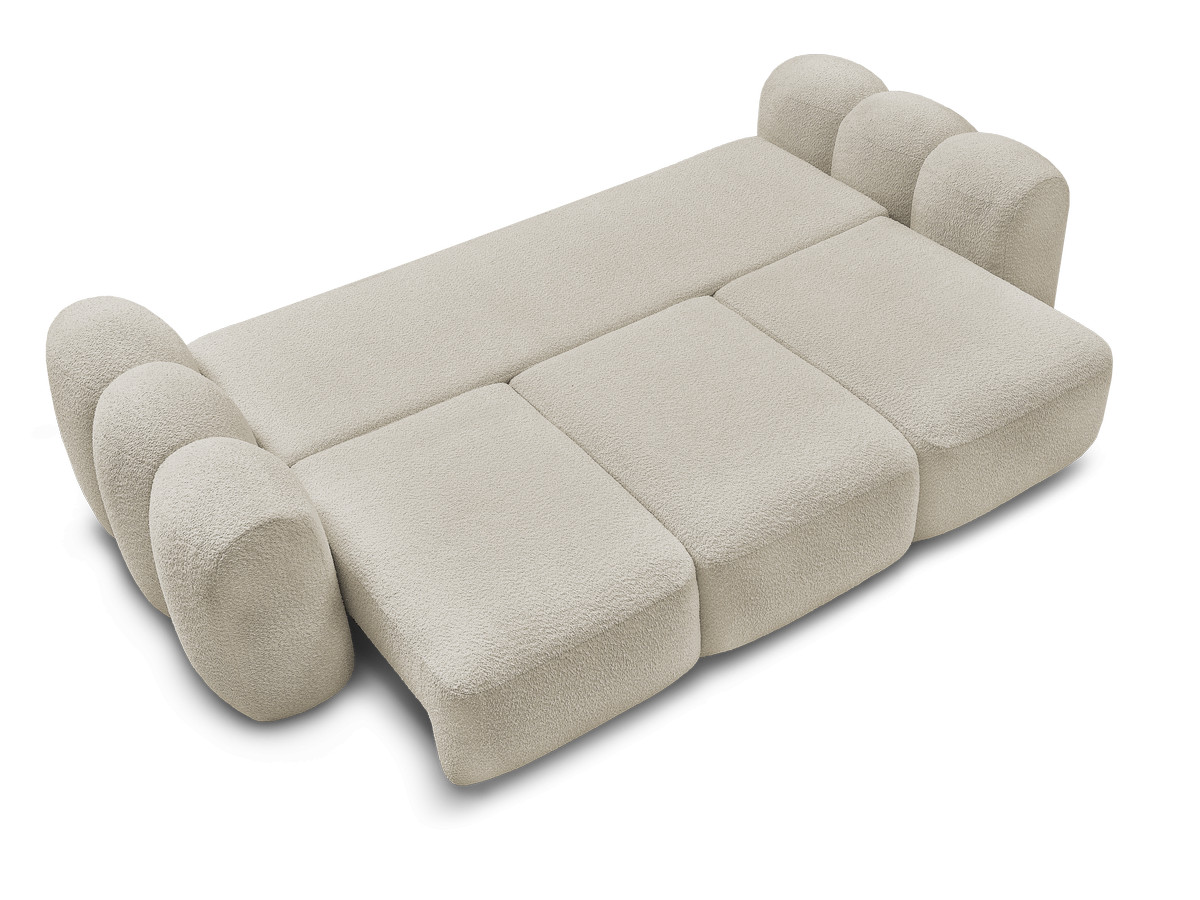 Canapé droit convertible coffre 3 places MONTAIGNE tissu bouclette