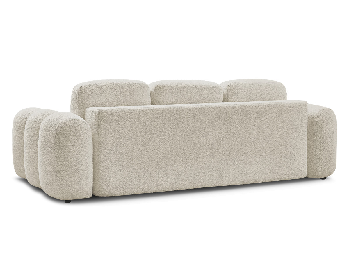 Canapé droit convertible coffre 3 places MONTAIGNE tissu bouclette