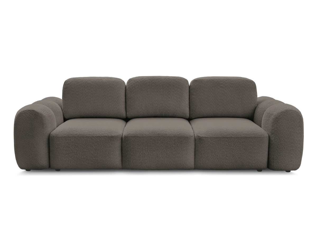 Canapé droit convertible coffre 3 places MONTAIGNE tissu bouclette