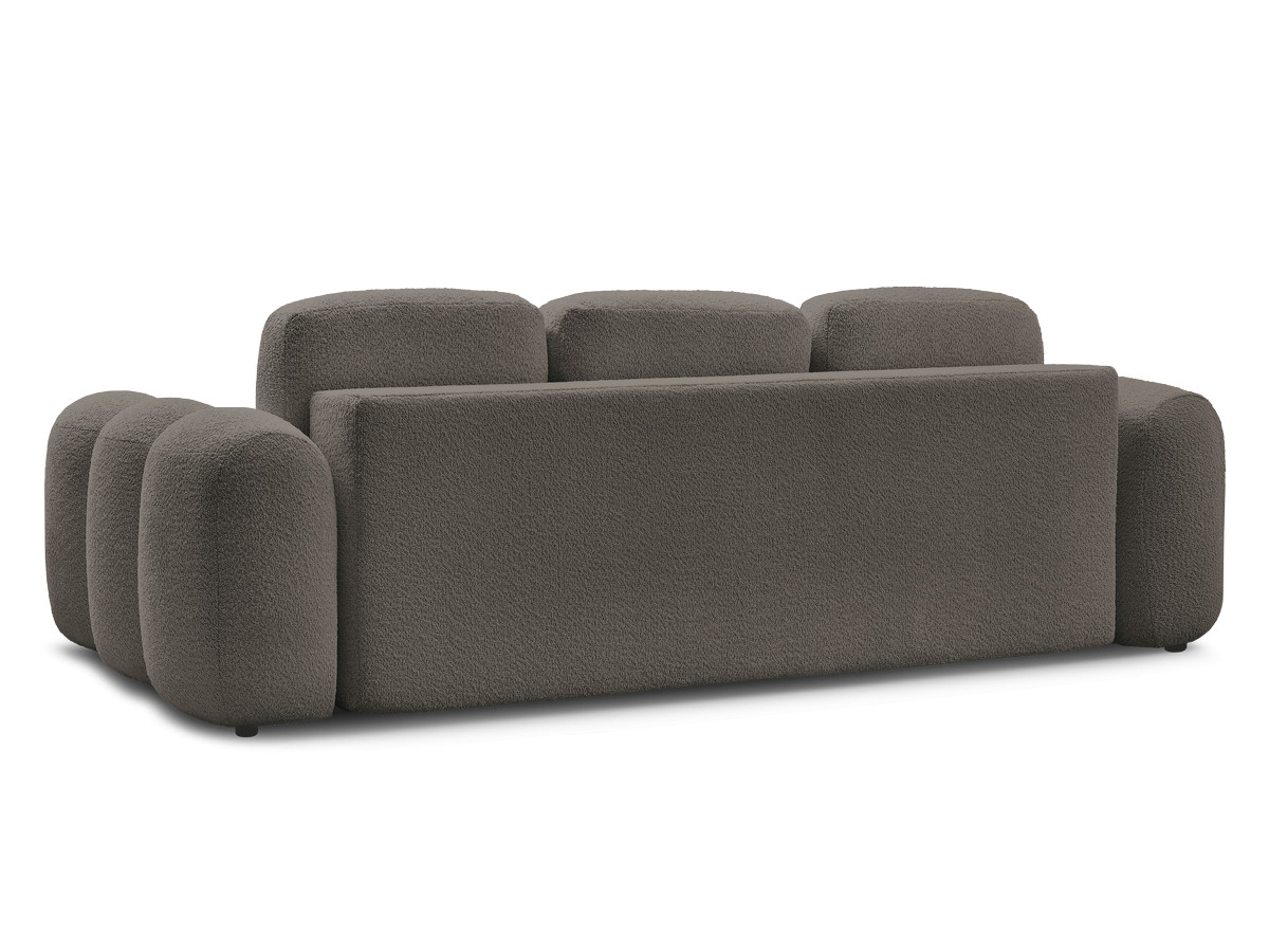 Canapé droit convertible coffre 3 places MONTAIGNE tissu bouclette