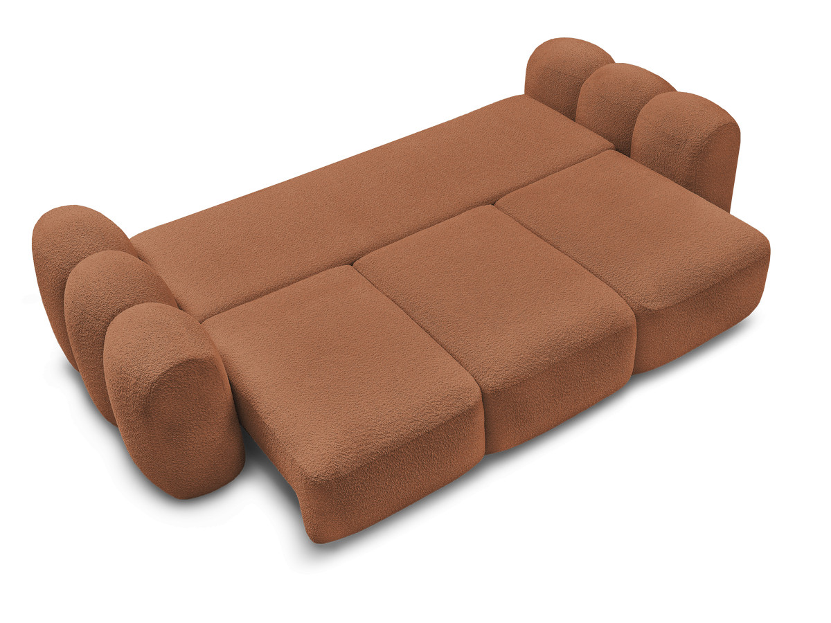 Canapé droit convertible coffre 3 places MONTAIGNE tissu bouclette