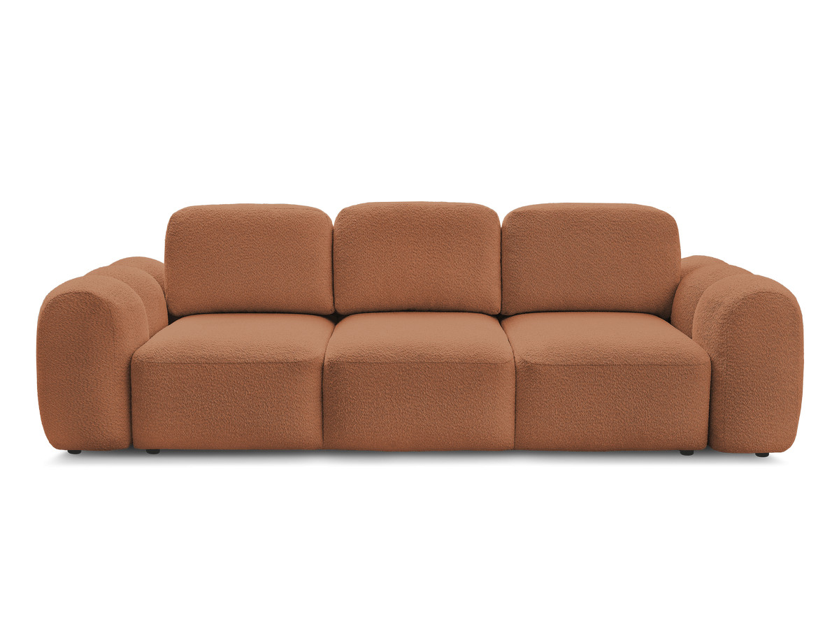 Canapé droit convertible coffre 3 places MONTAIGNE tissu bouclette