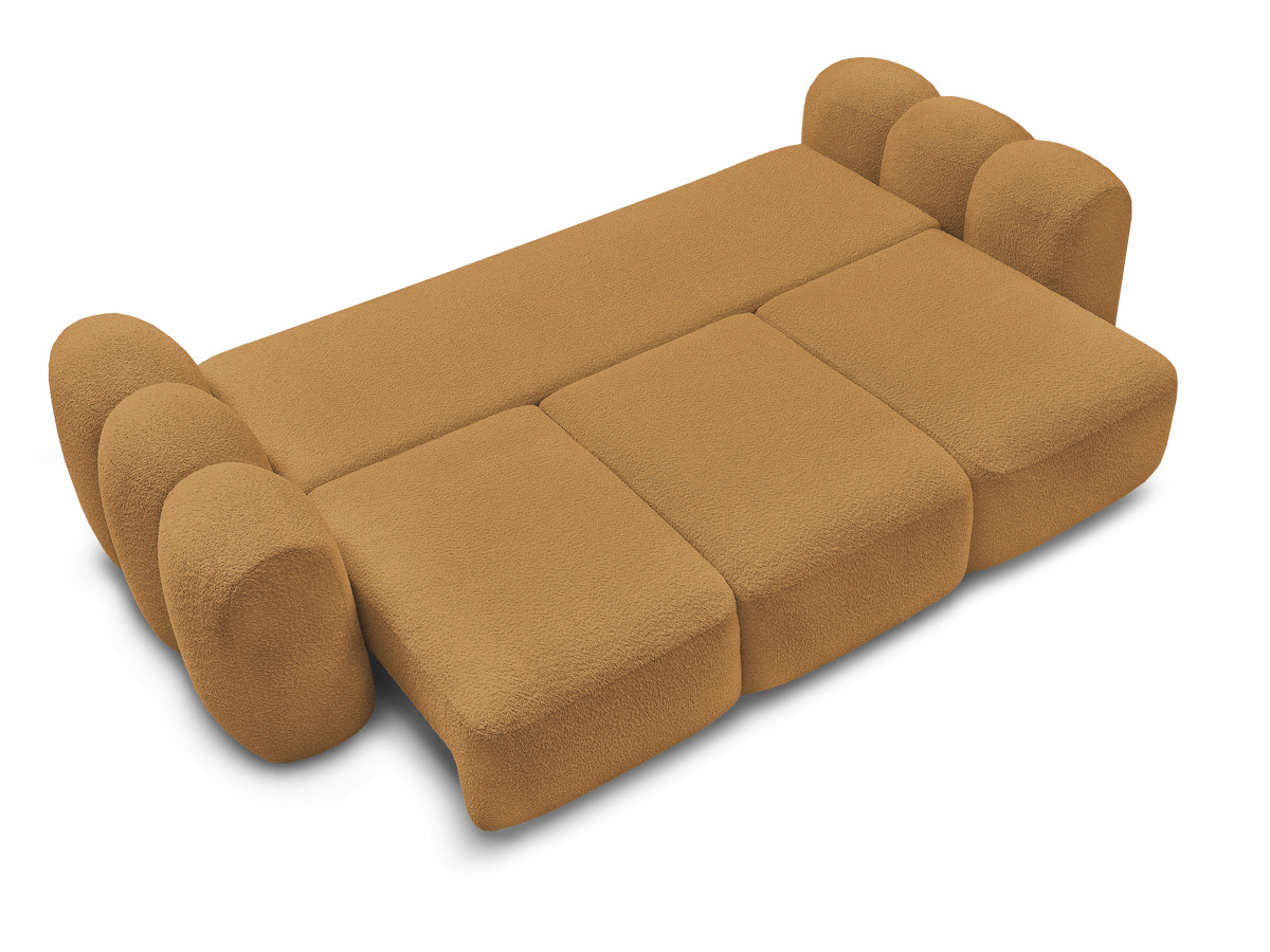 Canapé droit convertible coffre 3 places MONTAIGNE tissu bouclette