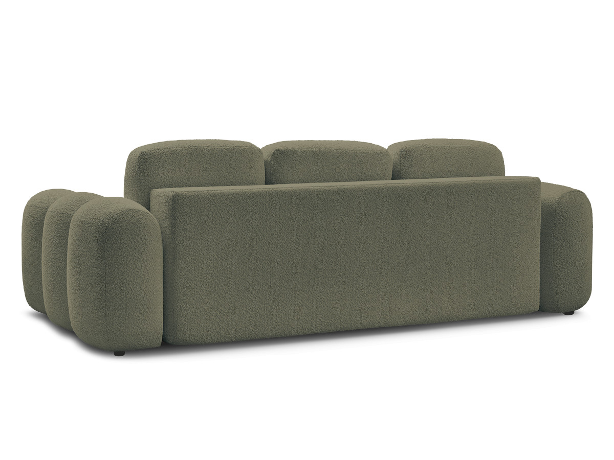 Canapé droit convertible coffre 3 places MONTAIGNE tissu bouclette