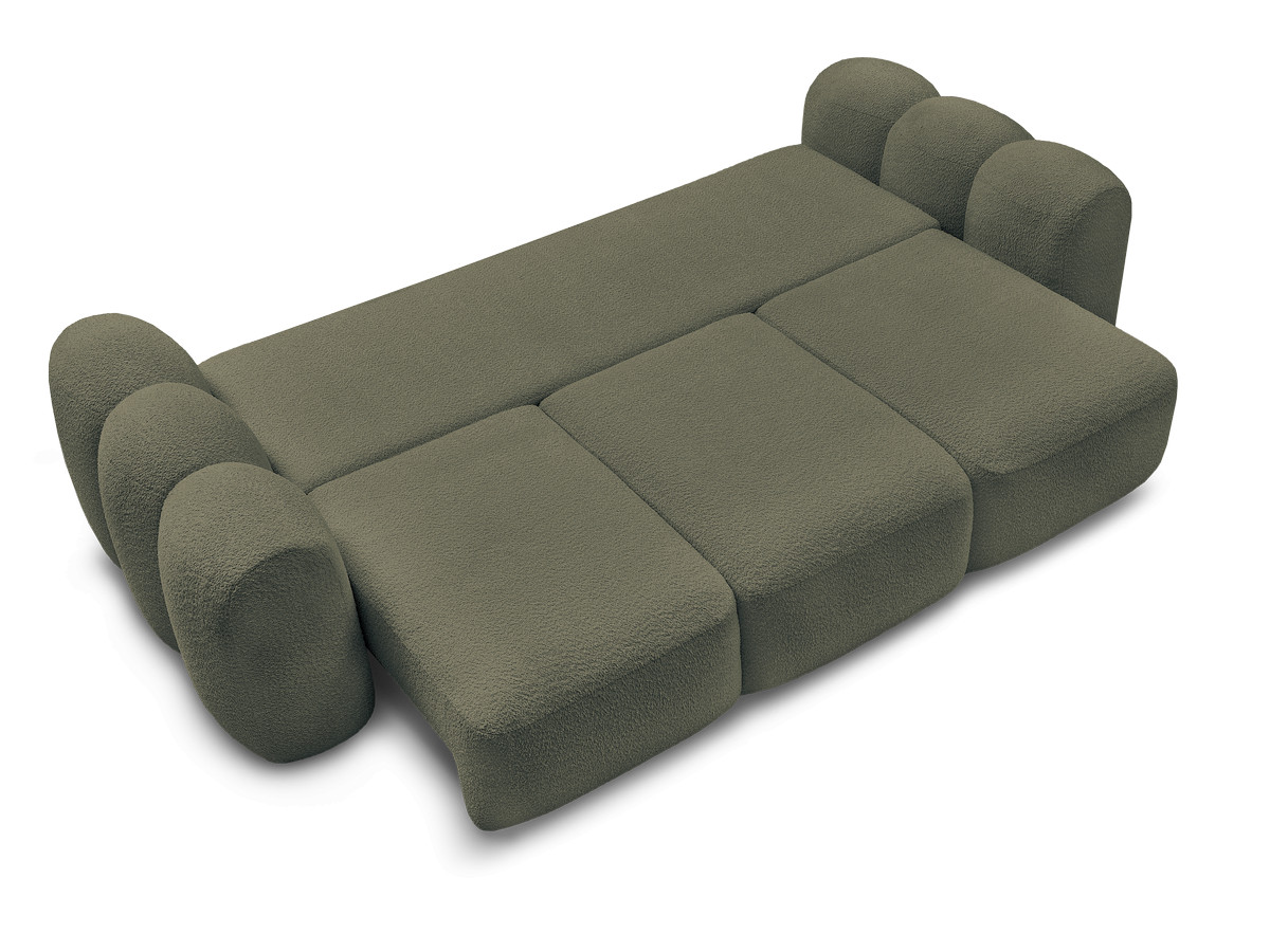 Canapé droit convertible coffre 3 places MONTAIGNE tissu bouclette